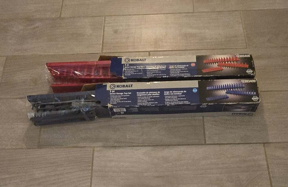 Kobalt Socket Storage Tray Set 3-Piece Red and Blue set